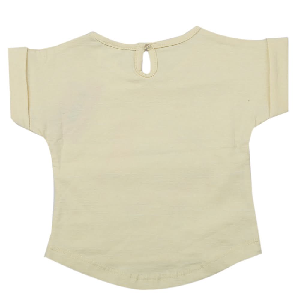 Newborn Girls Half Sleeves T-Shirt - Yellow, Kids, Newborn Girls T-Shirts, Chase Value, Chase Value