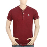 Men's Half Sleeves Round Neck T-Shirt - Maroon, Men, T-Shirts And Polos, Chase Value, Chase Value