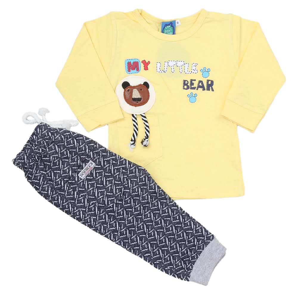 Newborn Boys Full Sleeve Suit (9040) - Yellow, Kids, NB Boys Sets And Suits, Chase Value, Chase Value