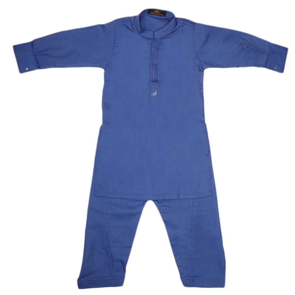 Boys Embroidered Kurta Shalwar Suit - Royal Blue, Kids, Boys Shalwar Kameez, Chase Value, Chase Value