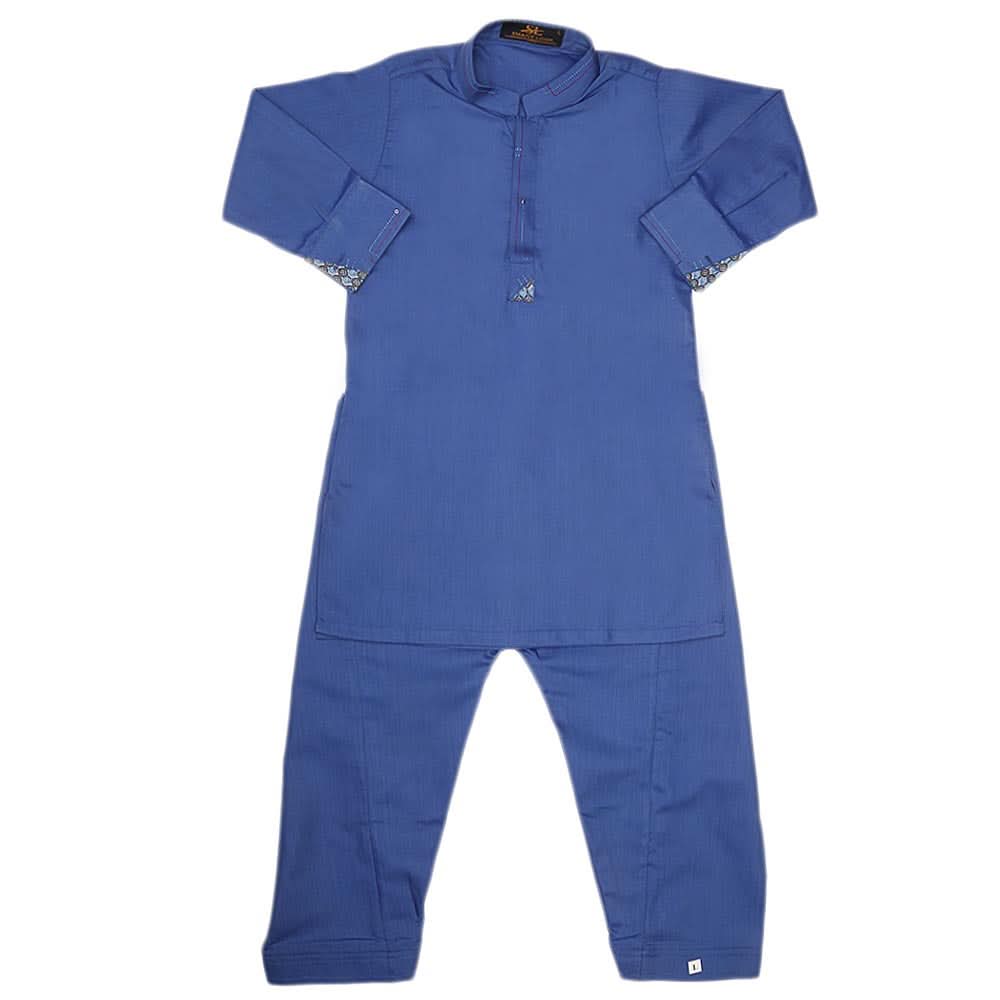 Boys Embroidered Kurta Shalwar Suit - Royal Blue, Kids, Boys Shalwar Kameez, Chase Value, Chase Value