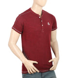 Men's Half Sleeves Round Neck T-Shirt - Maroon, Men, T-Shirts And Polos, Chase Value, Chase Value