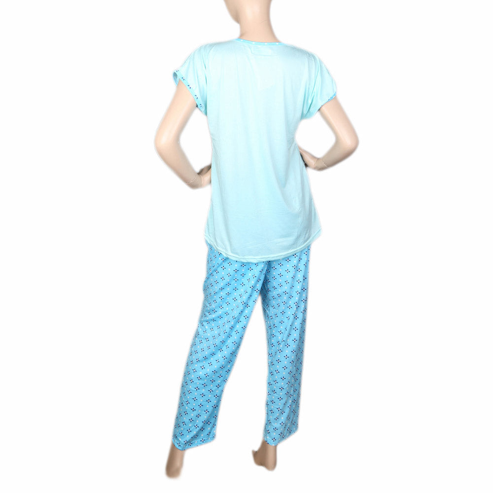 Women's 2 Piece Night Suit - Cyan, Women, Night Suit, Chase Value, Chase Value