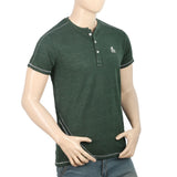 Men's Half Sleeves Round Neck T-Shirt - Dark Green, Men, T-Shirts And Polos, Chase Value, Chase Value
