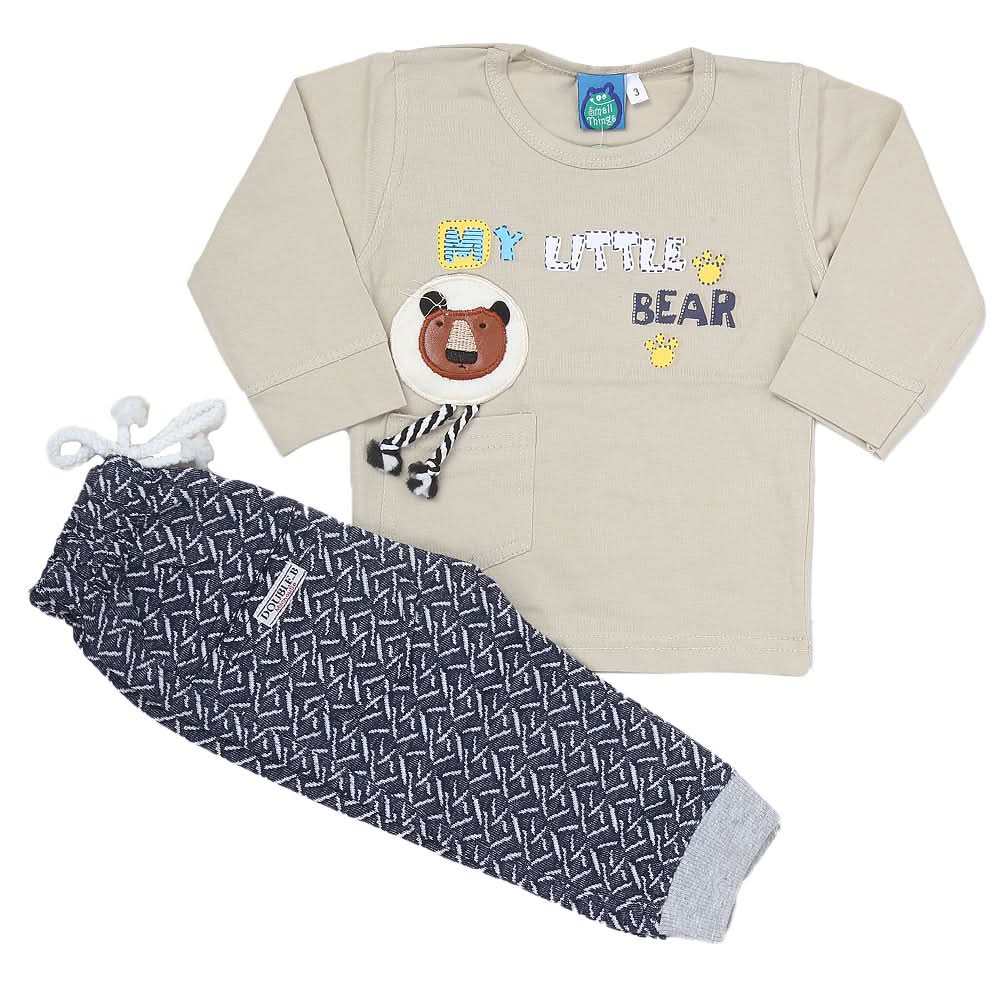 Newborn Boys Full Sleeve Suit (9040) - Beige, Kids, NB Boys Sets And Suits, Chase Value, Chase Value