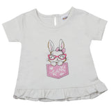 Newborn Girls Half Sleeves T-Shirt - White, Kids, Newborn Girls T-Shirts, Chase Value, Chase Value