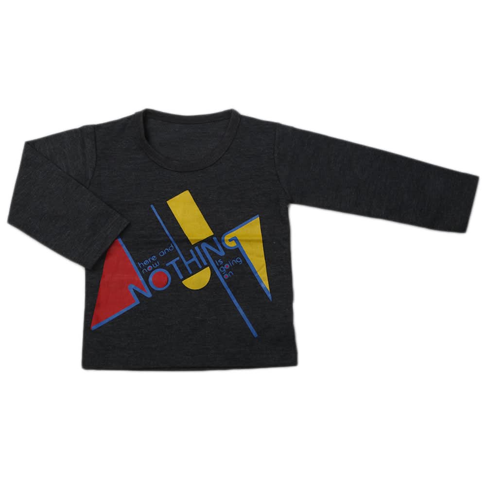 Boy's Full Sleeves T-Shirt - Dark Grey, Kids, Boys T-Shirts, Chase Value, Chase Value