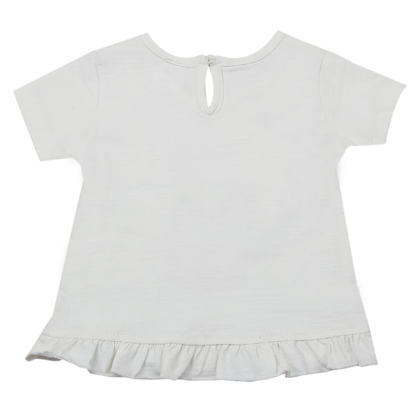 Newborn Girls Half Sleeves T-Shirt - White, Kids, Newborn Girls T-Shirts, Chase Value, Chase Value
