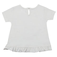 Newborn Girls Half Sleeves T-Shirt - White, Kids, Newborn Girls T-Shirts, Chase Value, Chase Value