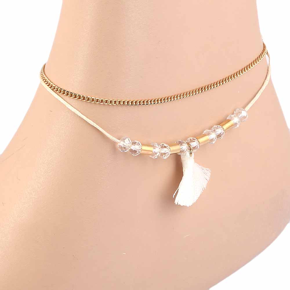 Women's Anklet - White, Women, Foot Jewellery, Chase Value, Chase Value