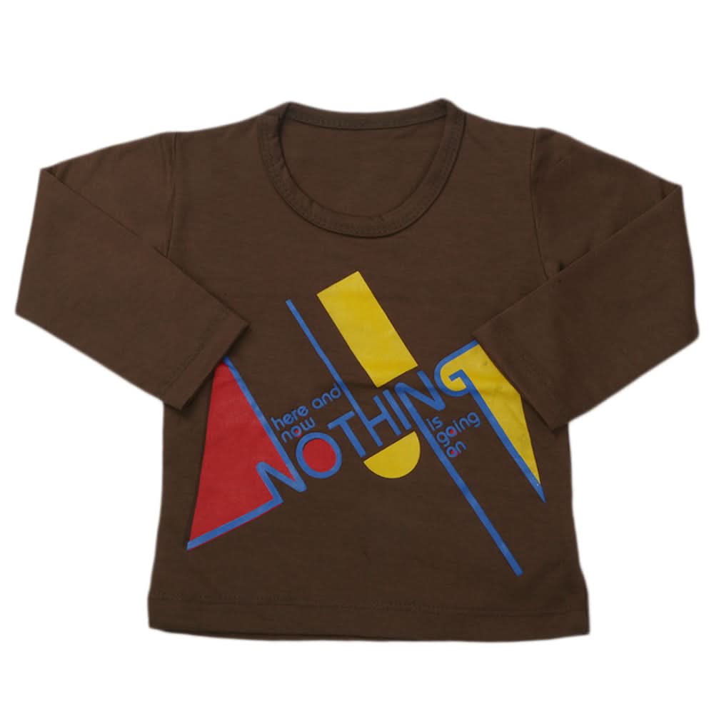 Boy's Full Sleeves T-Shirt - Olive Green, Kids, Boys T-Shirts, Chase Value, Chase Value