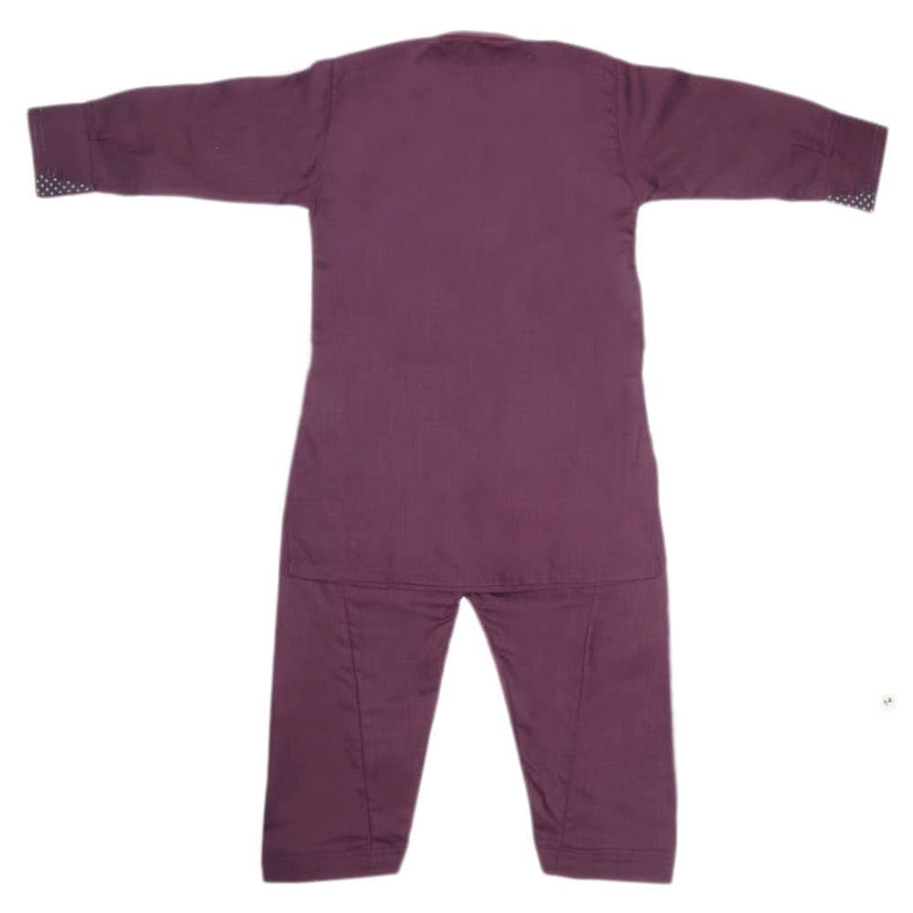 Boys Embroidered Kurta Shalwar Suit - Purple, Kids, Boys Shalwar Kameez, Chase Value, Chase Value