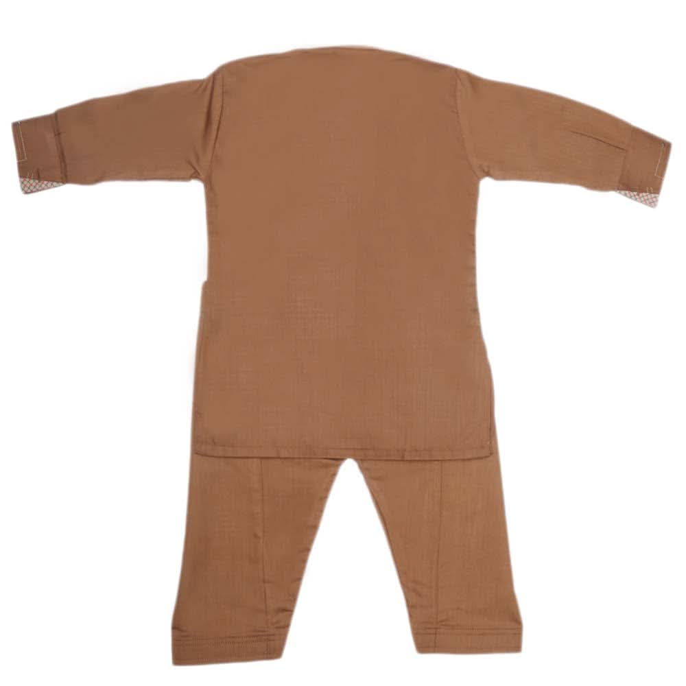 Boys Embroidered Kurta Shalwar Suit - Brown, Kids, Boys Shalwar Kameez, Chase Value, Chase Value