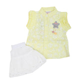 Newborn Girls Half Sleeves Skirt Suit - Yellow, Kids, Newborn Girls Sets And Suits, Chase Value, Chase Value
