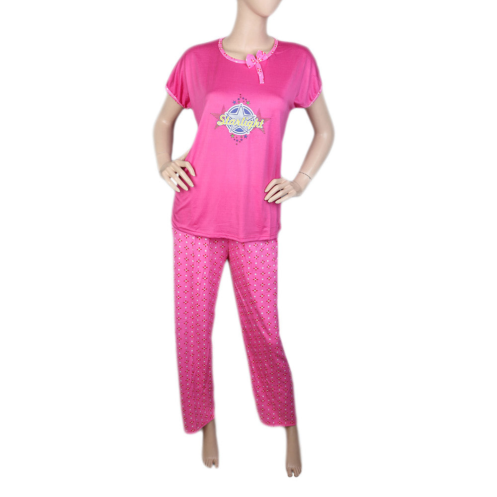 Women's 2 Piece Night Suit - Pink, Women, Night Suit, Chase Value, Chase Value