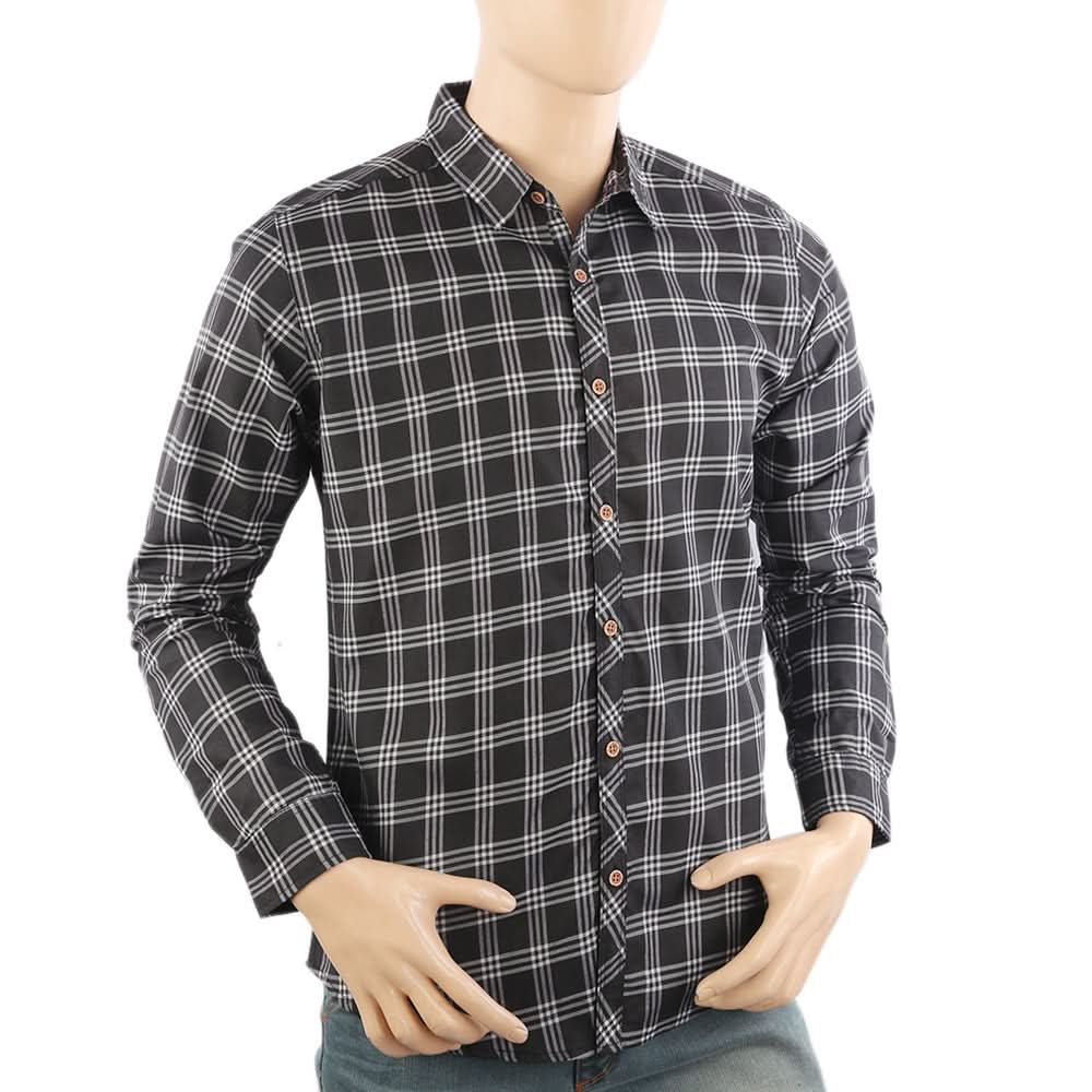 Men's Casual Club Check Shirt - Black, Men's Shirts, Chase Value, Chase Value