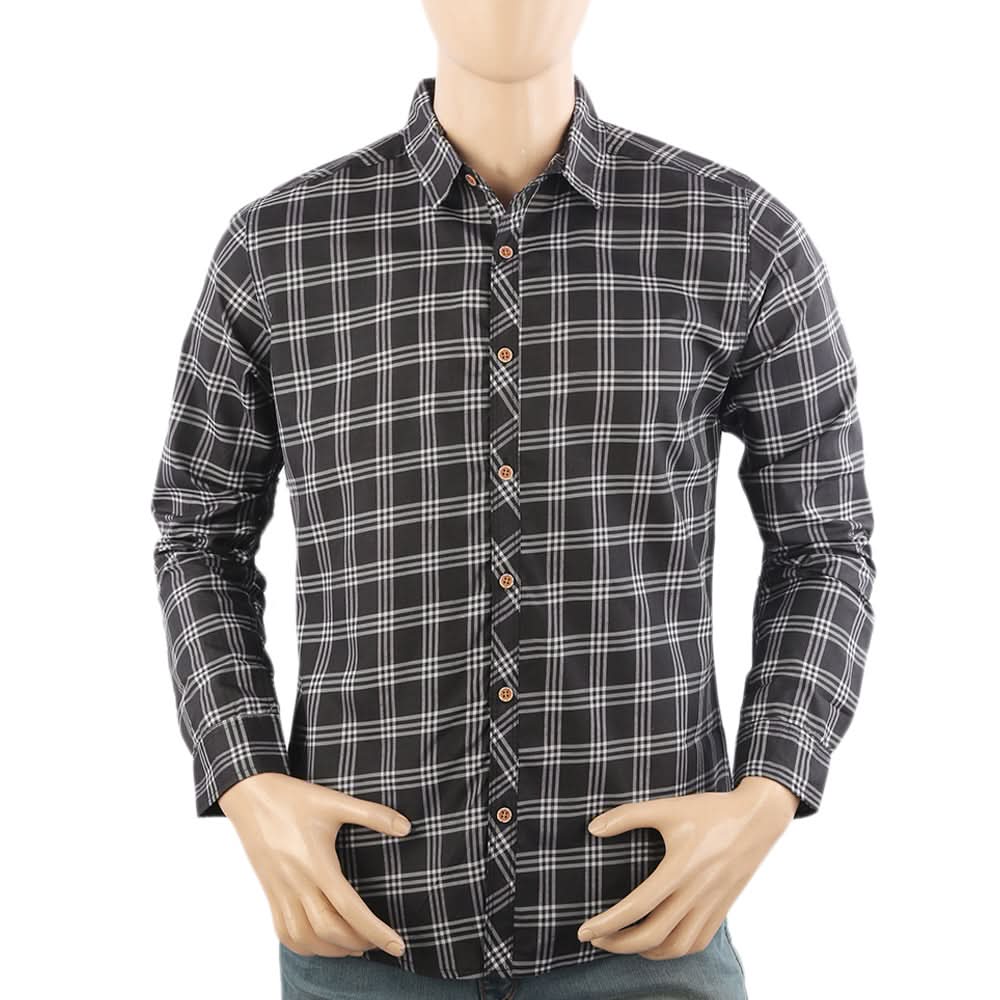 Men's Casual Club Check Shirt - Black, Men's Shirts, Chase Value, Chase Value