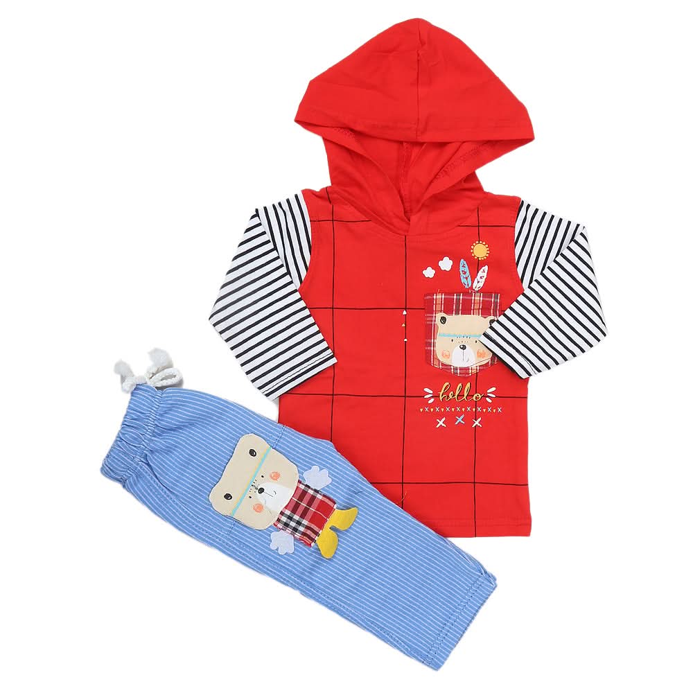 Newborn Boys Full Sleeve Suit (9009) - Red, Kids, NB Boys Sets And Suits, Chase Value, Chase Value