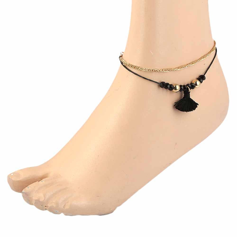 Women's Anklet - Black, Women, Foot Jewellery, Chase Value, Chase Value