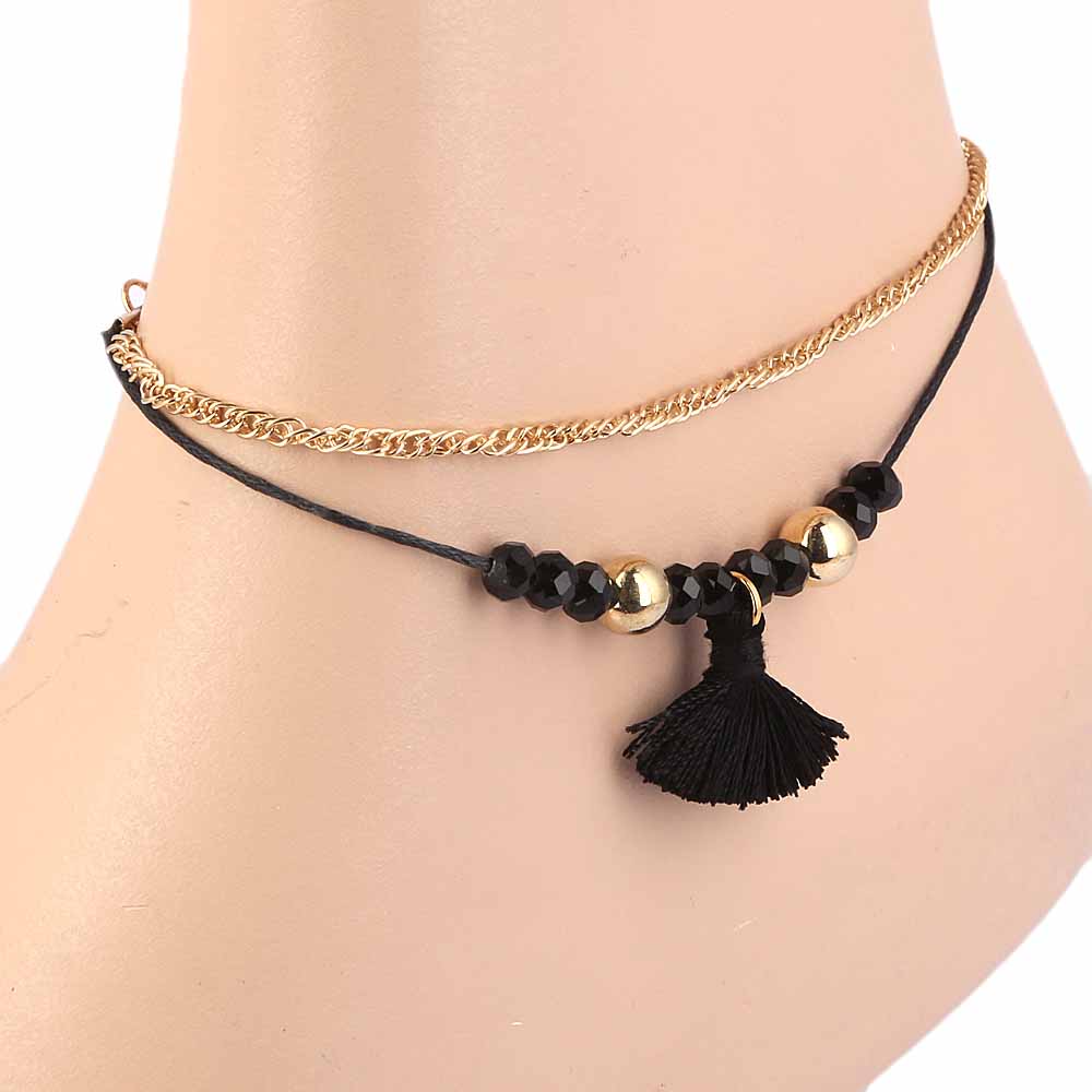 Women's Anklet - Black, Women, Foot Jewellery, Chase Value, Chase Value