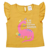 Newborn Girls Half Sleeves T-Shirt - Mustard, Kids, Newborn Girls T-Shirts, Chase Value, Chase Value