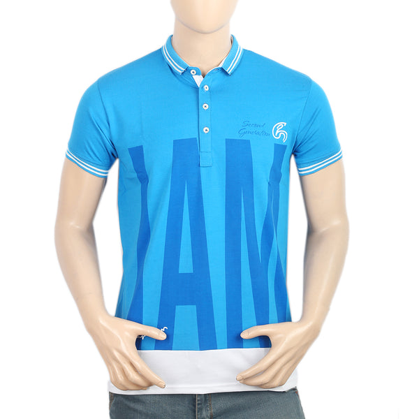 Men's Half Sleeves Polo T-Shirt - Blue, Men, T-Shirts And Polos, Chase Value, Chase Value