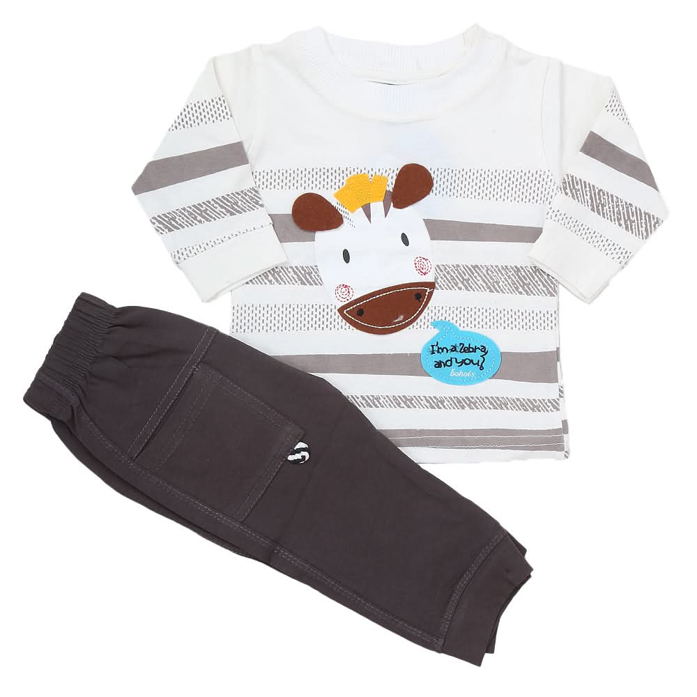 Newborn Boys Full Sleeve Suit (9024) - Grey, Kids, NB Boys Sets And Suits, Chase Value, Chase Value