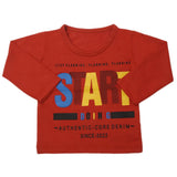 Boy's Full Sleeves T-Shirt 8753 - Rust, Kids, Boys T-Shirts, Chase Value, Chase Value