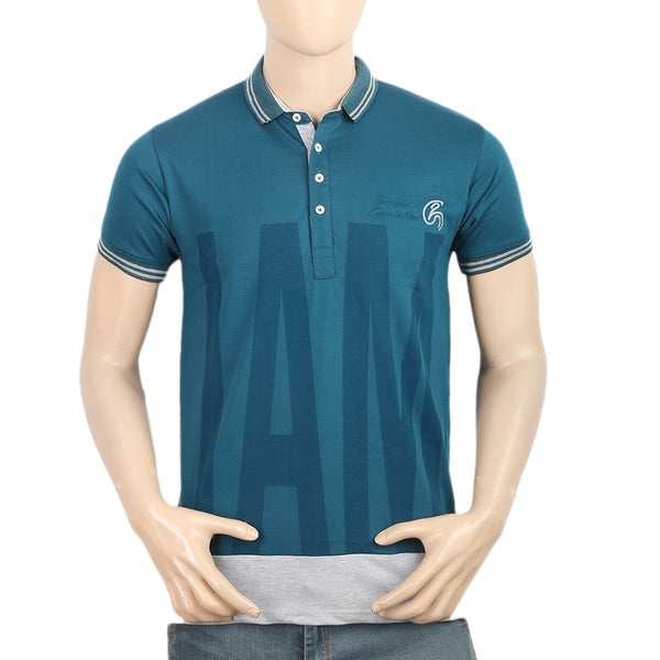 Men's Half Sleeves Polo T-Shirt - Steel Green, Men, T-Shirts And Polos, Chase Value, Chase Value