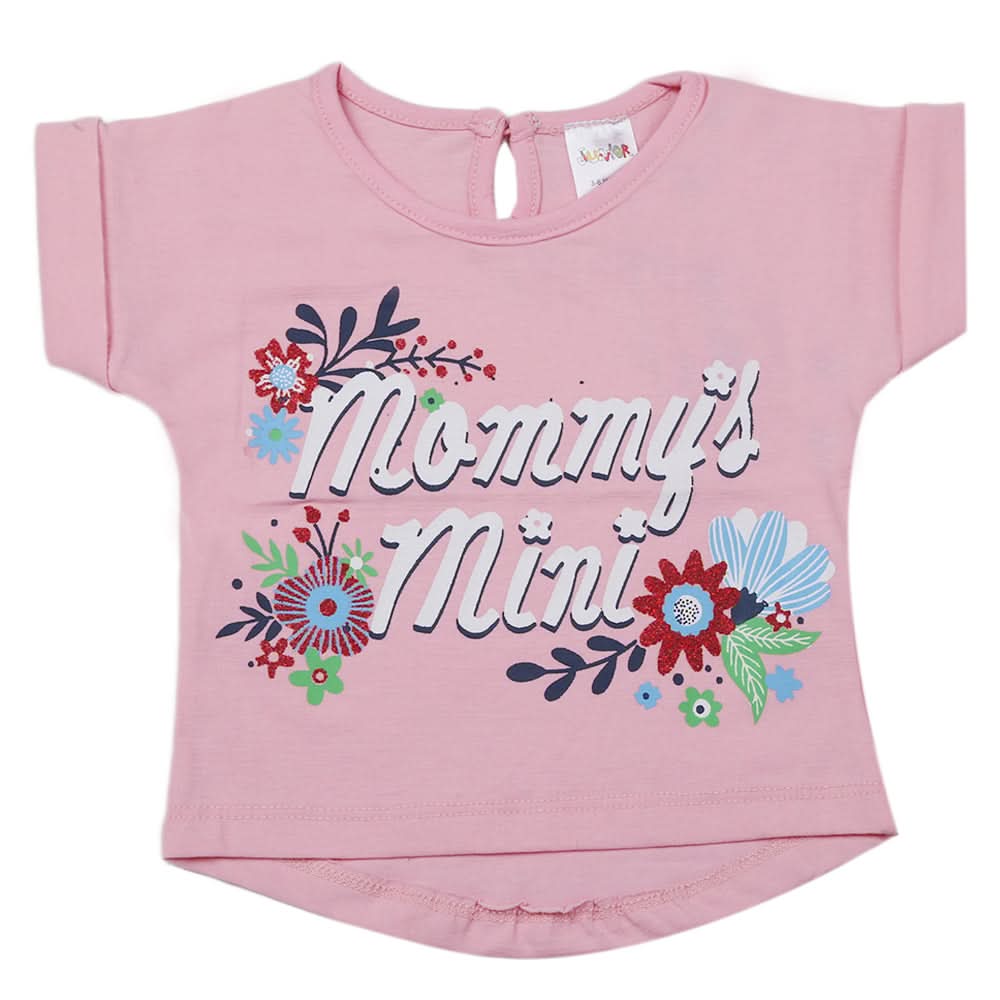 Newborn Girls Half Sleeves T-Shirt - Pink, Kids, Newborn Girls T-Shirts, Chase Value, Chase Value