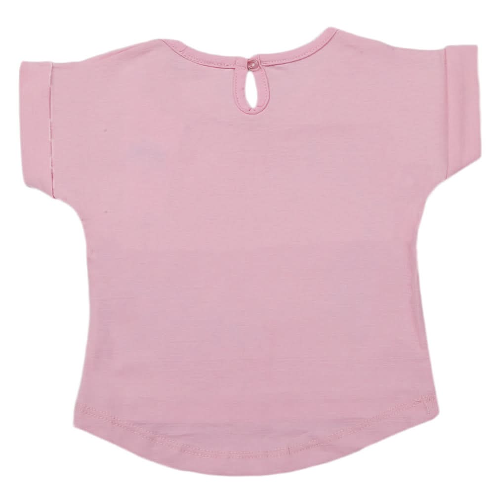 Newborn Girls Half Sleeves T-Shirt - Pink, Kids, Newborn Girls T-Shirts, Chase Value, Chase Value