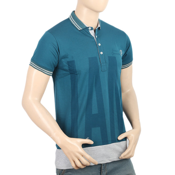 Men's Half Sleeves Polo T-Shirt - Steel Green, Men, T-Shirts And Polos, Chase Value, Chase Value