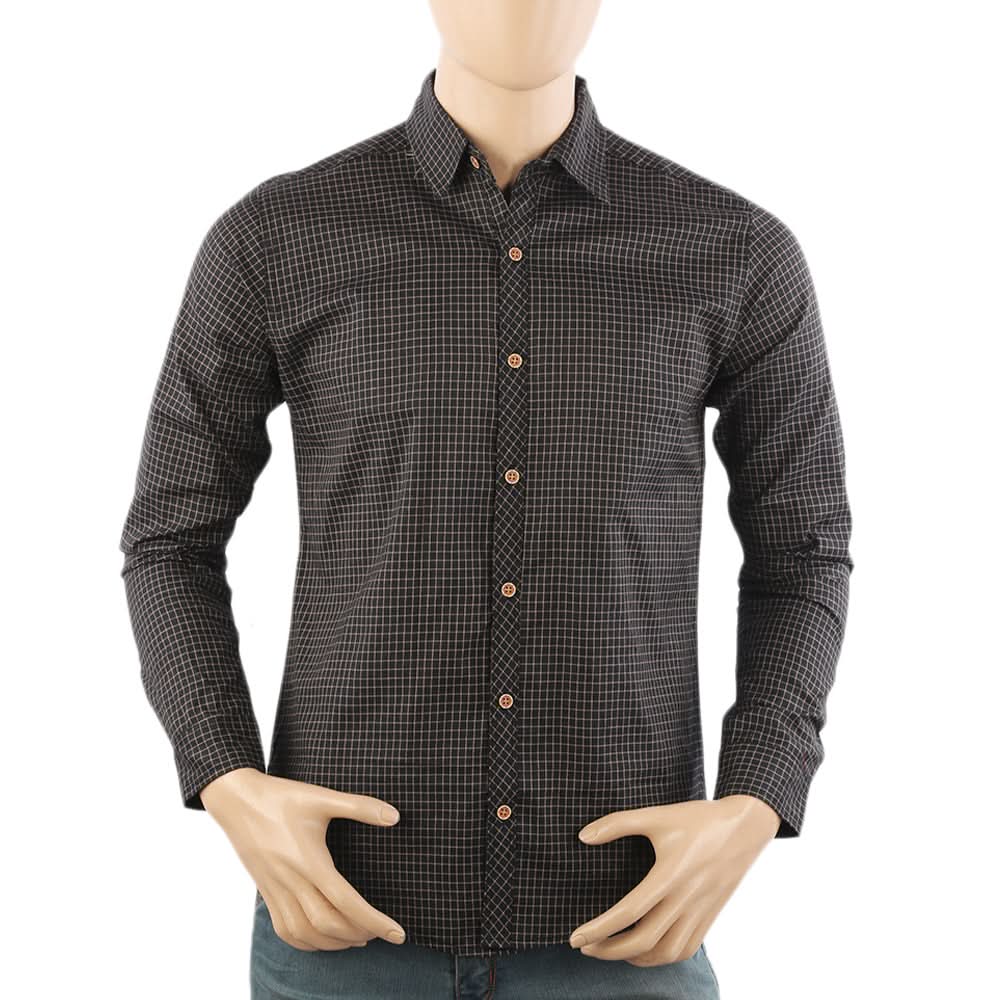Men's Casual Club Check Shirt - Black, Men's Shirts, Chase Value, Chase Value