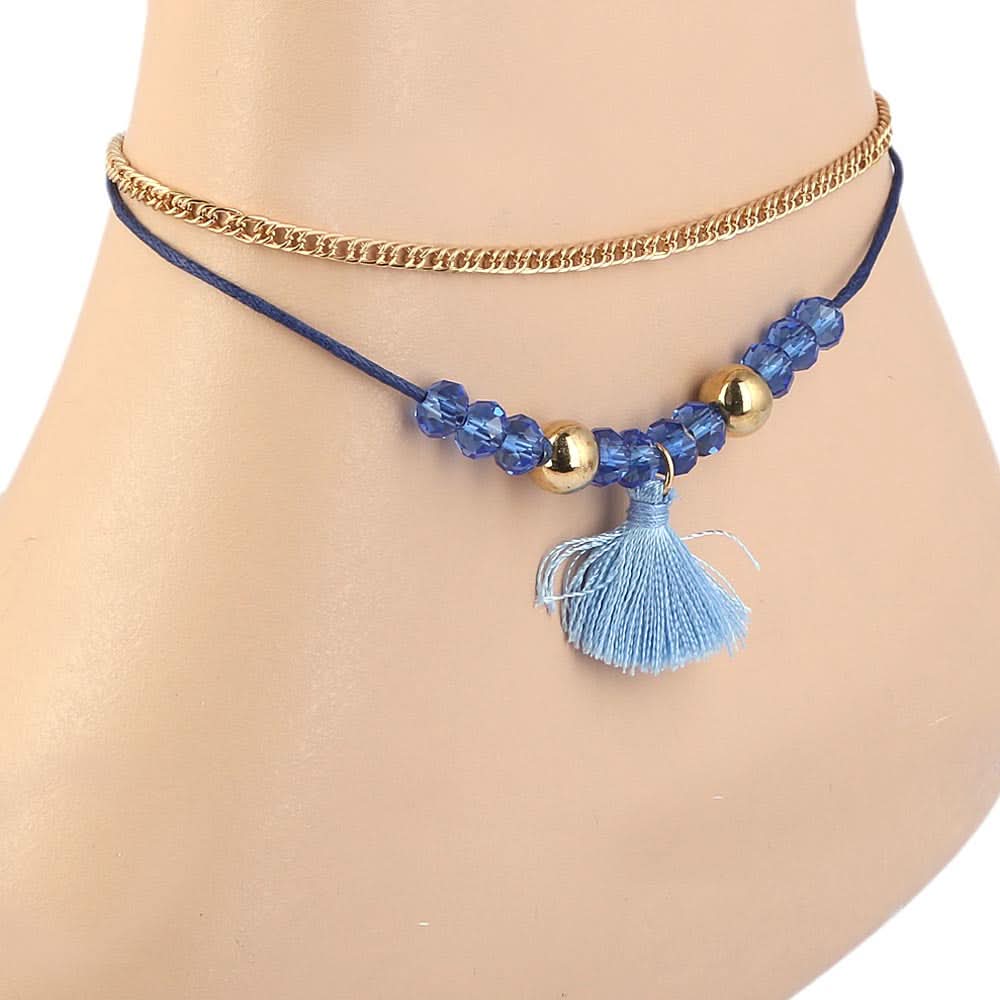 Women's Anklet - Blue, Women, Foot Jewellery, Chase Value, Chase Value