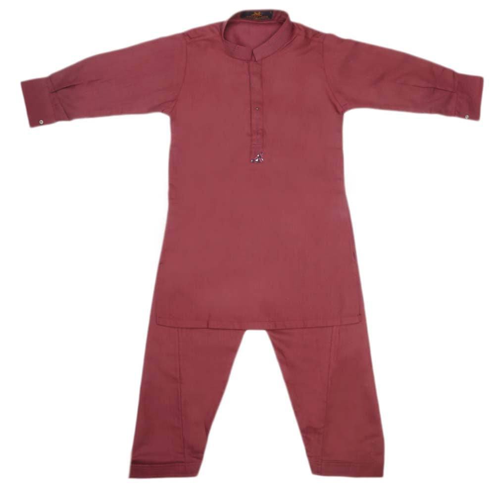 Boys Embroidered Kurta Shalwar Suit - Maroon, Kids, Boys Shalwar Kameez, Chase Value, Chase Value
