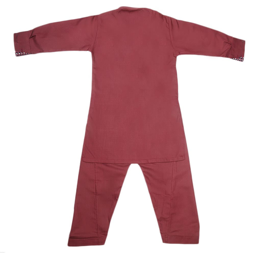 Boys Embroidered Kurta Shalwar Suit - Maroon, Kids, Boys Shalwar Kameez, Chase Value, Chase Value