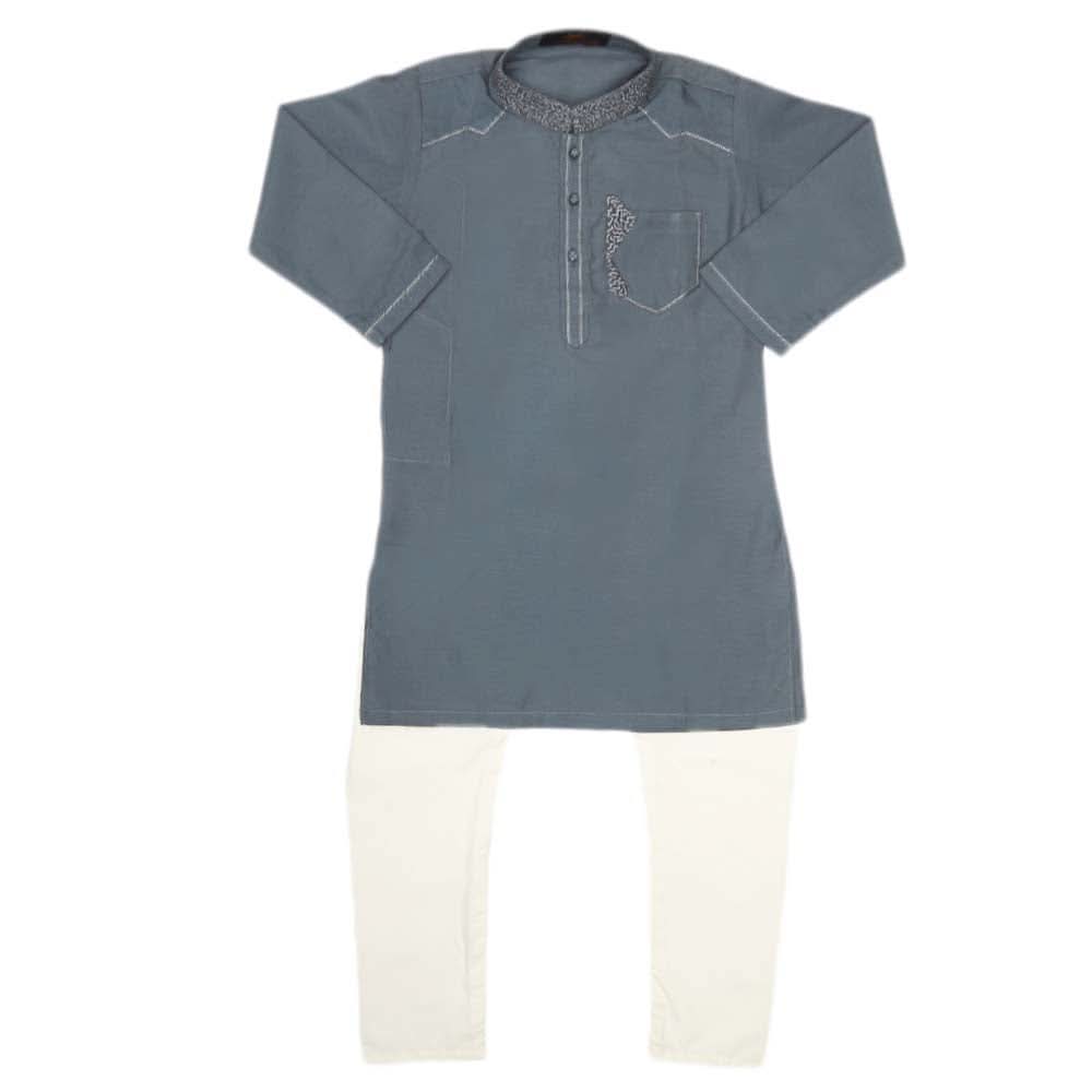 Boys Kurta Shalwar - Steel Blue, Kids, Boys Shalwar Kameez, Chase Value, Chase Value