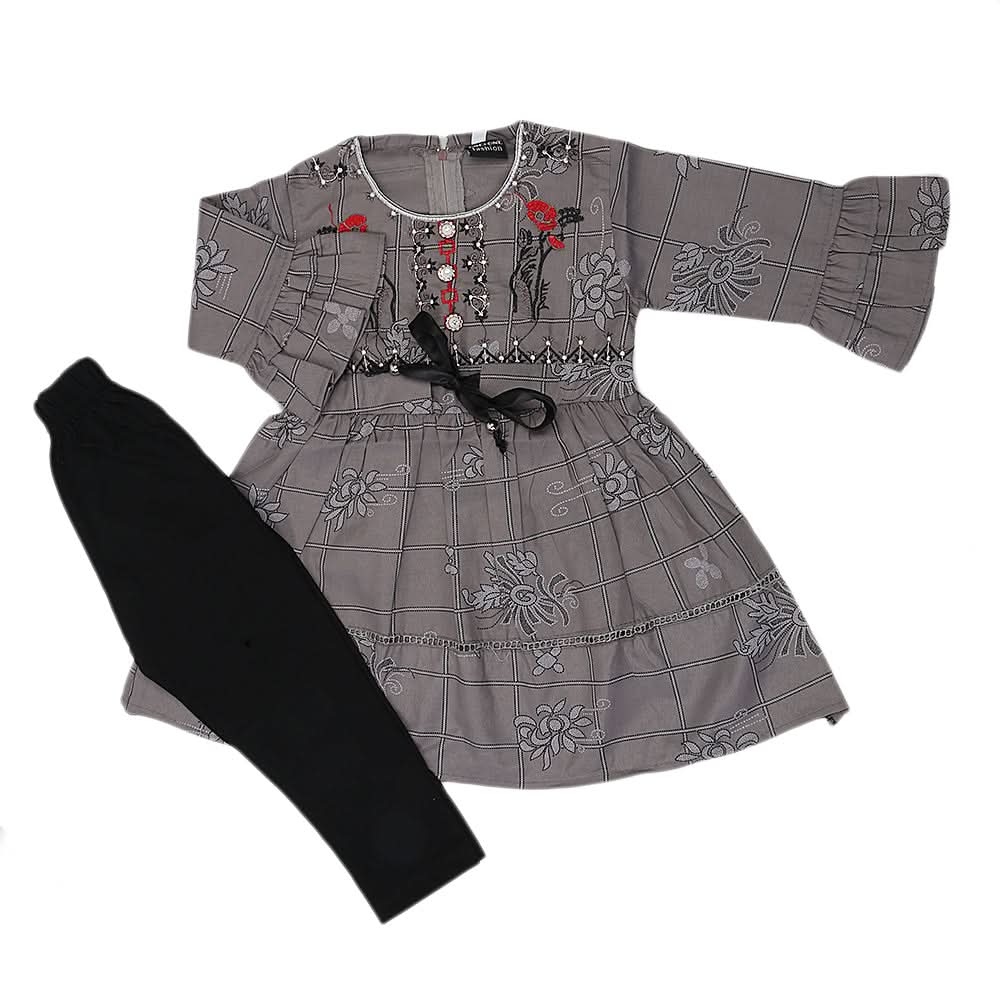 Girls Pajama Suit 1020 Grey - A, Kids, Girls Sets And Suits, Chase Value, Chase Value