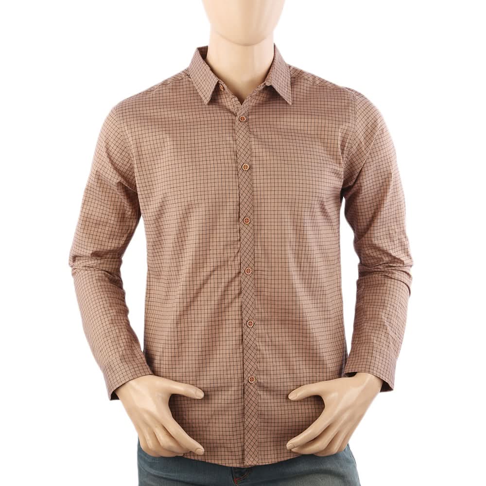 Men's Casual Club Check Shirt - Brown, Men's Shirts, Chase Value, Chase Value
