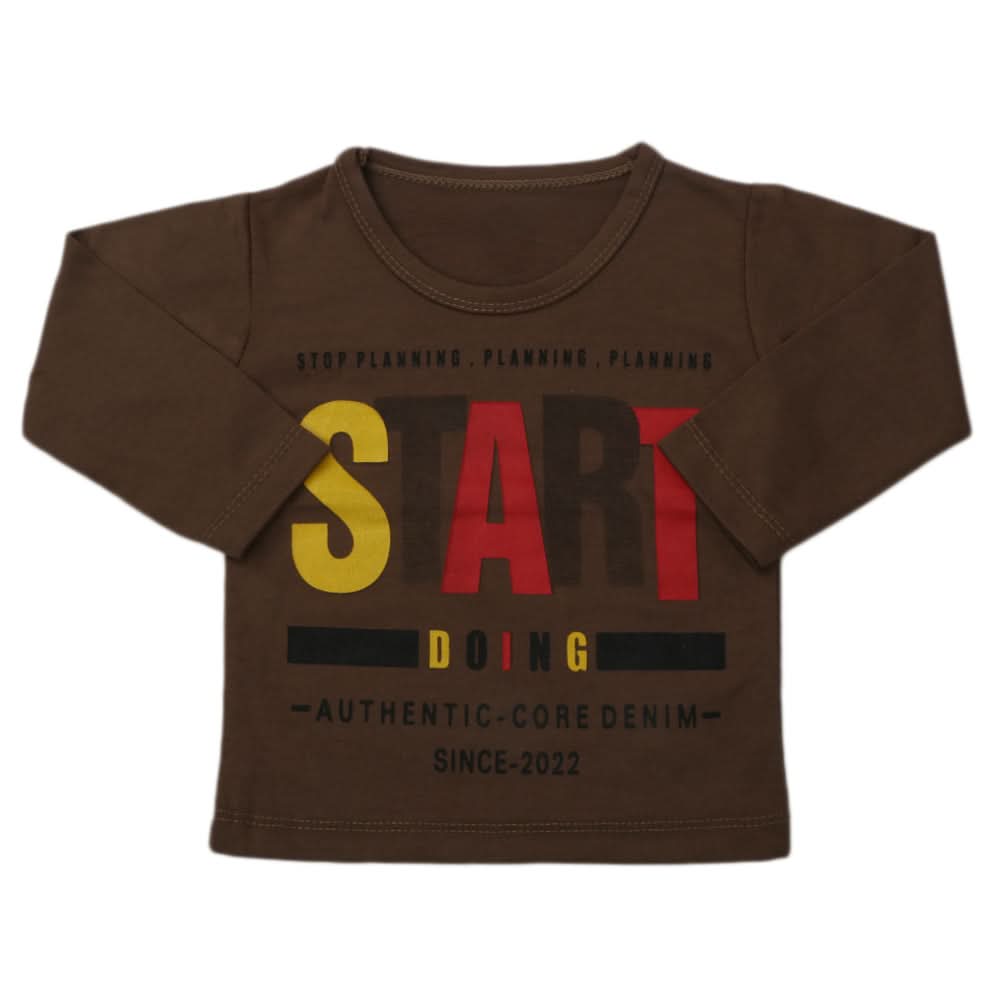 Boy's Full Sleeves T-Shirt - Olive Green, Kids, Boys T-Shirts, Chase Value, Chase Value