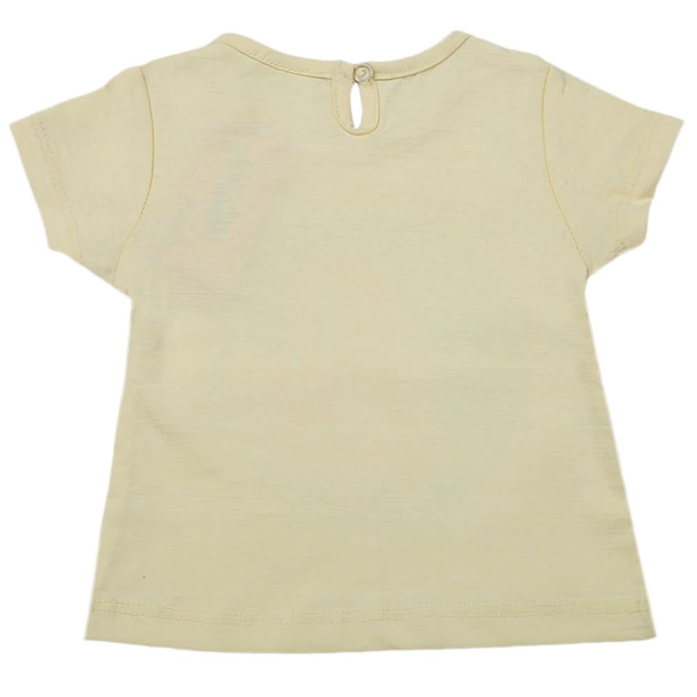 Newborn Girls Half Sleeves T-Shirt - Yellow, Kids, Newborn Girls T-Shirts, Chase Value, Chase Value