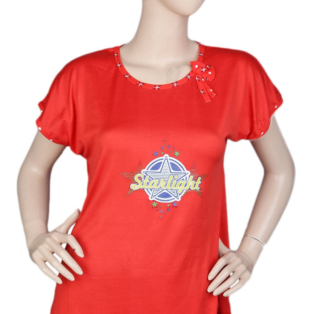 Women's 2 Piece Night Suit - Red, Women, Night Suit, Chase Value, Chase Value