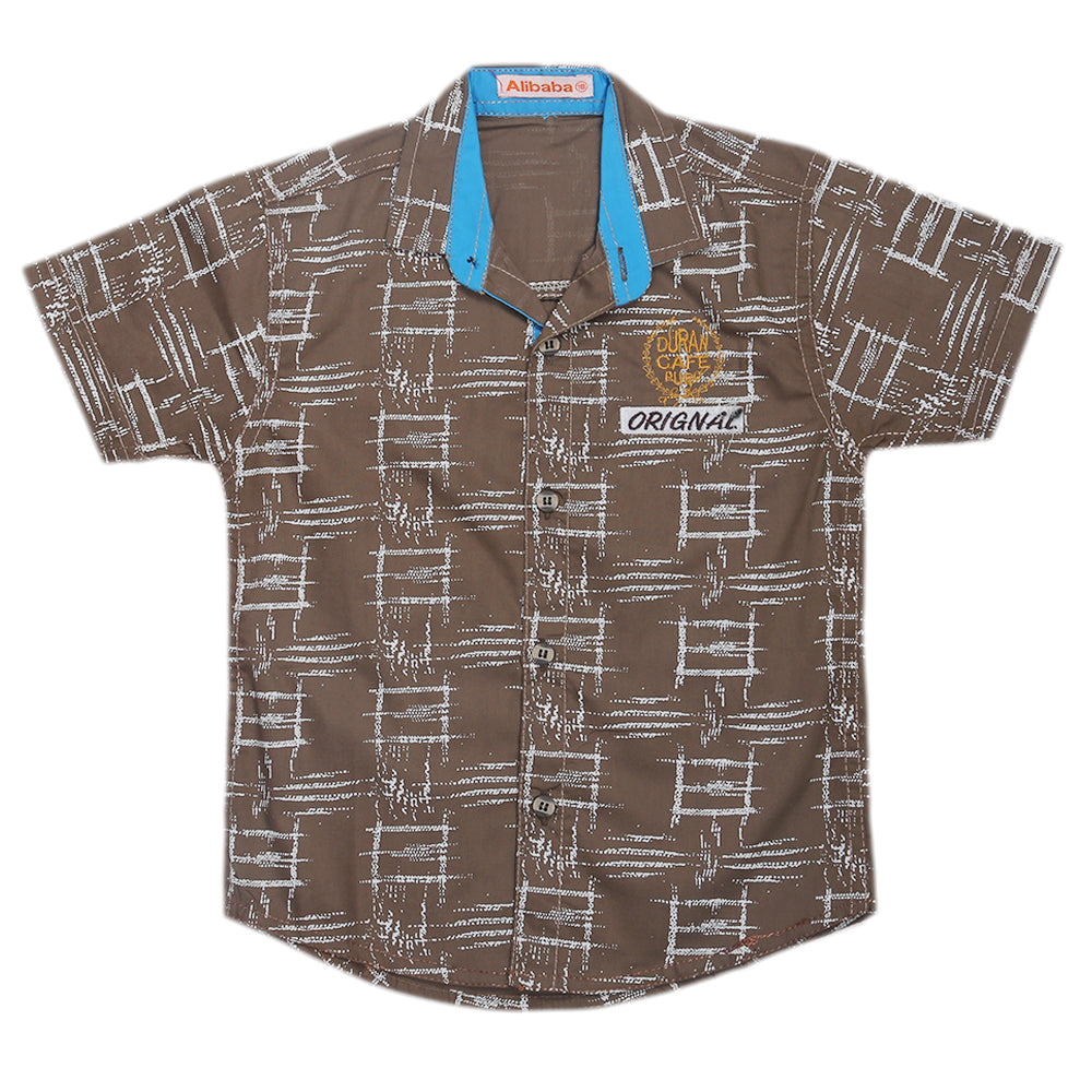 Boys Half Sleeves Casual Shirt - Coffee, Kids, Boys Shirts, Chase Value, Chase Value