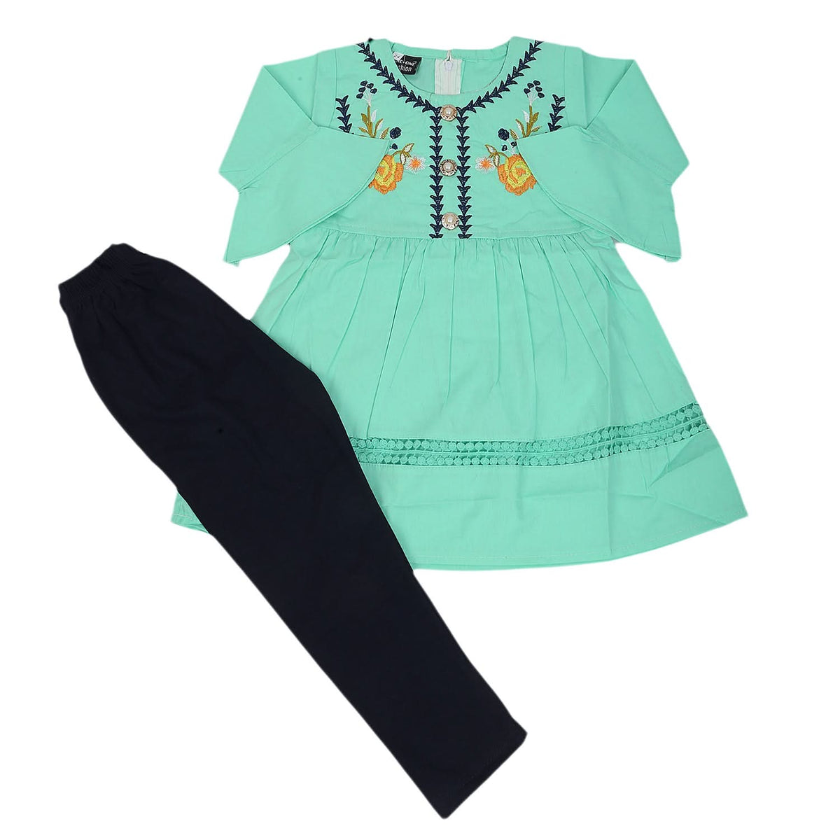 Girls Half Sleeves Tights Suit - Cyan, Kids, Girls Sets And Suits, Chase Value, Chase Value