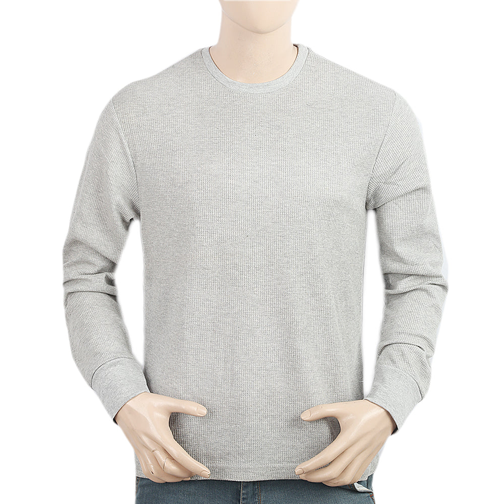 Men's Full Sleeves Thermal T-Shirt - Light Grey, Men, T-Shirts And Polos, Chase Value, Chase Value