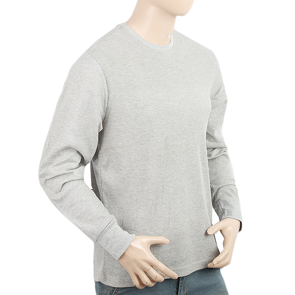 Men's Full Sleeves Thermal T-Shirt - Light Grey, Men, T-Shirts And Polos, Chase Value, Chase Value