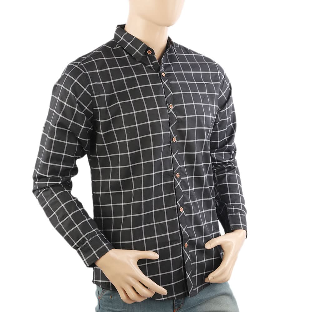 Men's Casual Club Check Shirt - Black, Men's Shirts, Chase Value, Chase Value