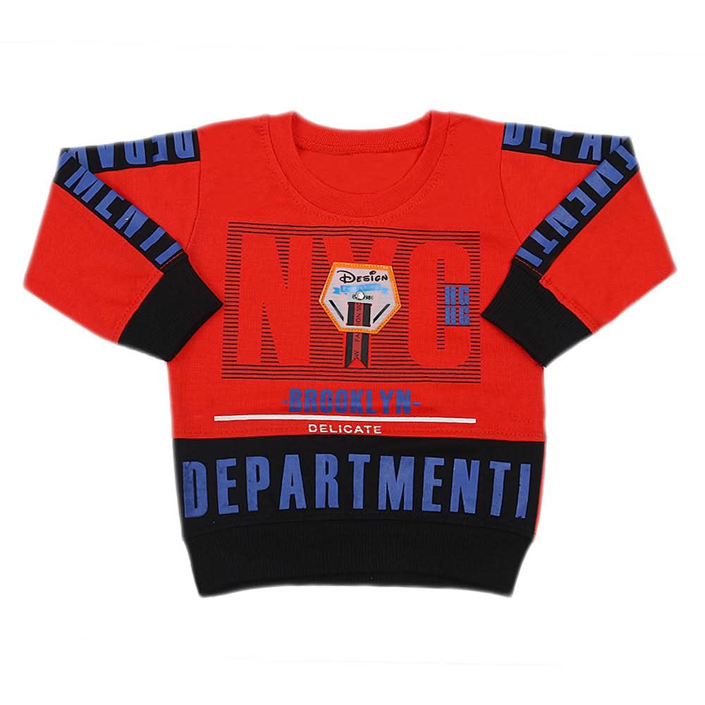 Boys Full Sleeves Terry T-Shirt - Red, Kids, Boys T-Shirts, Chase Value, Chase Value