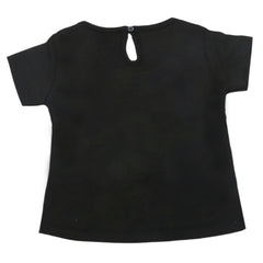 Newborn Girls Half Sleeves T-Shirt - Black, Kids, Newborn Girls T-Shirts, Chase Value, Chase Value