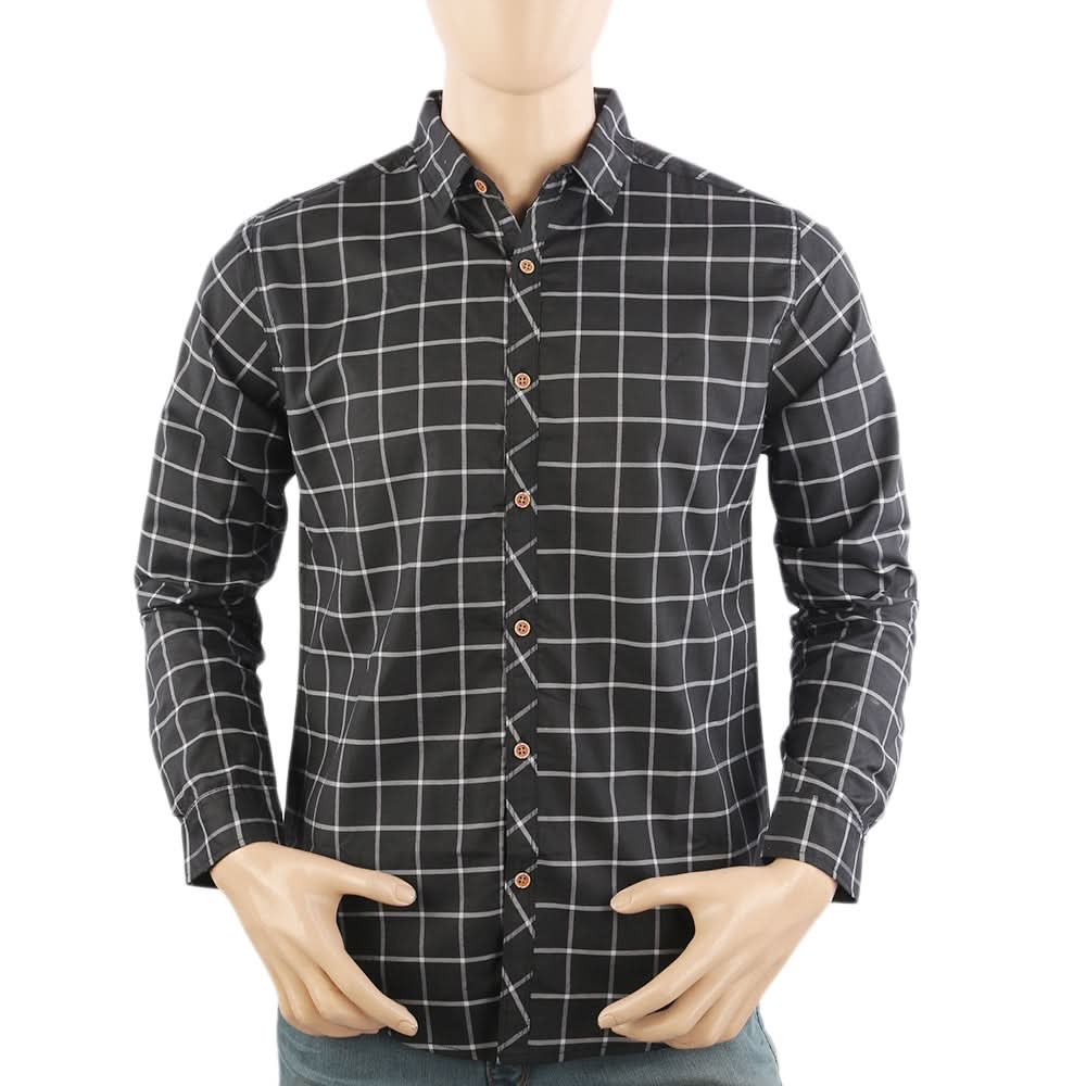 Men's Casual Club Check Shirt - Black, Men's Shirts, Chase Value, Chase Value
